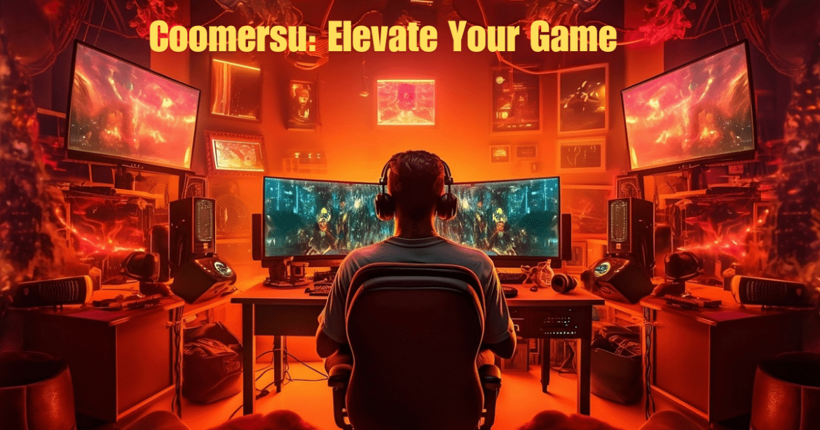 Coomersu This image shows a man set in a room and playing a game
