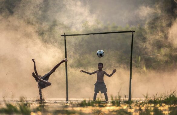 Children are playing at outdoor