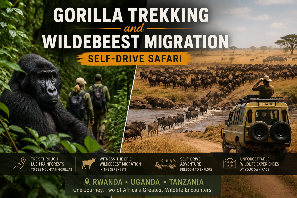 Gorilla Trekking and Wildebeest Migration