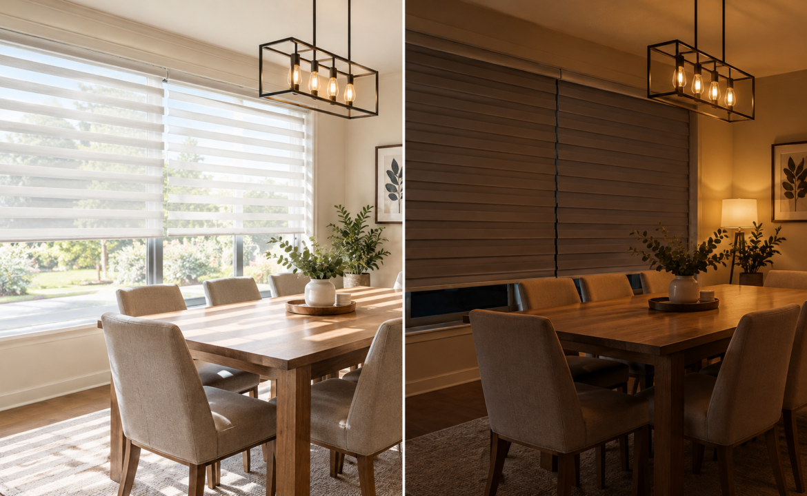 Choose Blinds for a Dining Room That Works by Day and at Night